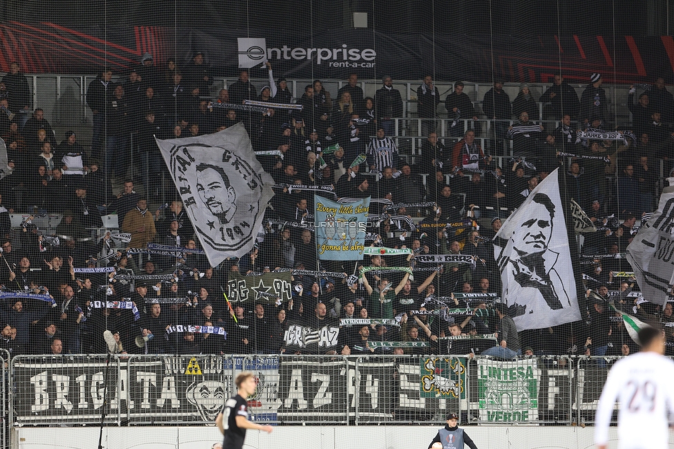 Midtjylland - Sturm Graz
UEFA Europa League Gruppenphase 6. Spieltag, FC Midtjylland - SK Sturm Graz, Arena Herning, 03.11.2022. 

Foto zeigt Fans von Sturm
