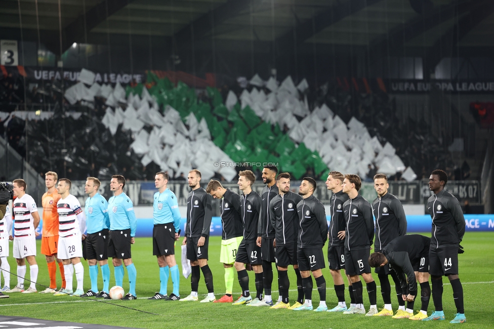 Midtjylland - Sturm Graz
UEFA Europa League Gruppenphase 6. Spieltag, FC Midtjylland - SK Sturm Graz, Arena Herning, 03.11.2022. 

Foto zeigt die Mannschaft von Sturm
