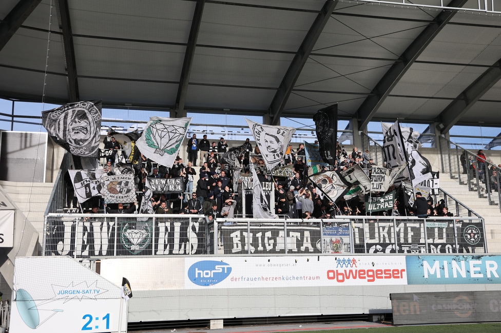 Altach - Sturm Graz
Oesterreichische Fussball Bundesliga, 15. Runde, SCR Altach - SK Sturm Graz, Stadion Schnabelholz Altach, 06.11.2022. 

Foto zeigt Fans von Sturm
