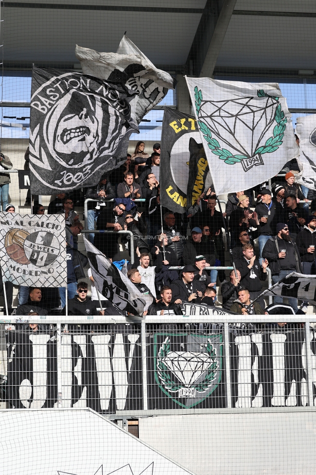 Altach - Sturm Graz
Oesterreichische Fussball Bundesliga, 15. Runde, SCR Altach - SK Sturm Graz, Stadion Schnabelholz Altach, 06.11.2022. 

Foto zeigt Fans von Sturm
Schlüsselwörter: jewels