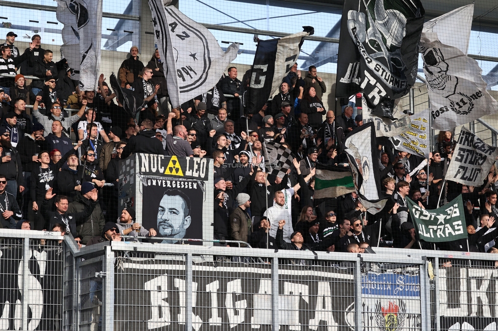 Altach - Sturm Graz
Oesterreichische Fussball Bundesliga, 15. Runde, SCR Altach - SK Sturm Graz, Stadion Schnabelholz Altach, 06.11.2022. 

Foto zeigt Fans von Sturm
Schlüsselwörter: brigata