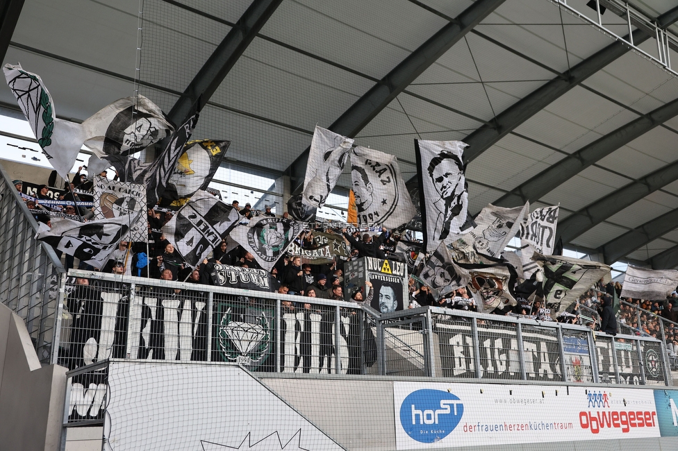 Altach - Sturm Graz
Oesterreichische Fussball Bundesliga, 15. Runde, SCR Altach - SK Sturm Graz, Stadion Schnabelholz Altach, 06.11.2022. 

Foto zeigt Fans von Sturm
Schlüsselwörter: schals