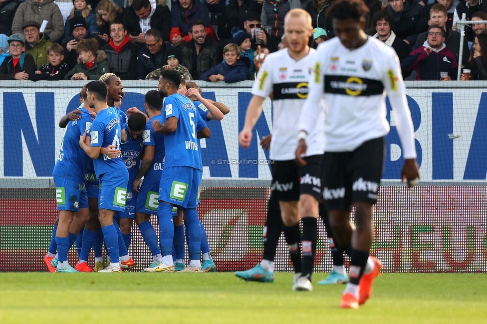 Altach - Sturm Graz
Oesterreichische Fussball Bundesliga, 15. Runde, SCR Altach - SK Sturm Graz, Stadion Schnabelholz Altach, 06.11.2022. 

Foto zeigt Otar Kiteishvili (Sturm)
Schlüsselwörter: torjubel