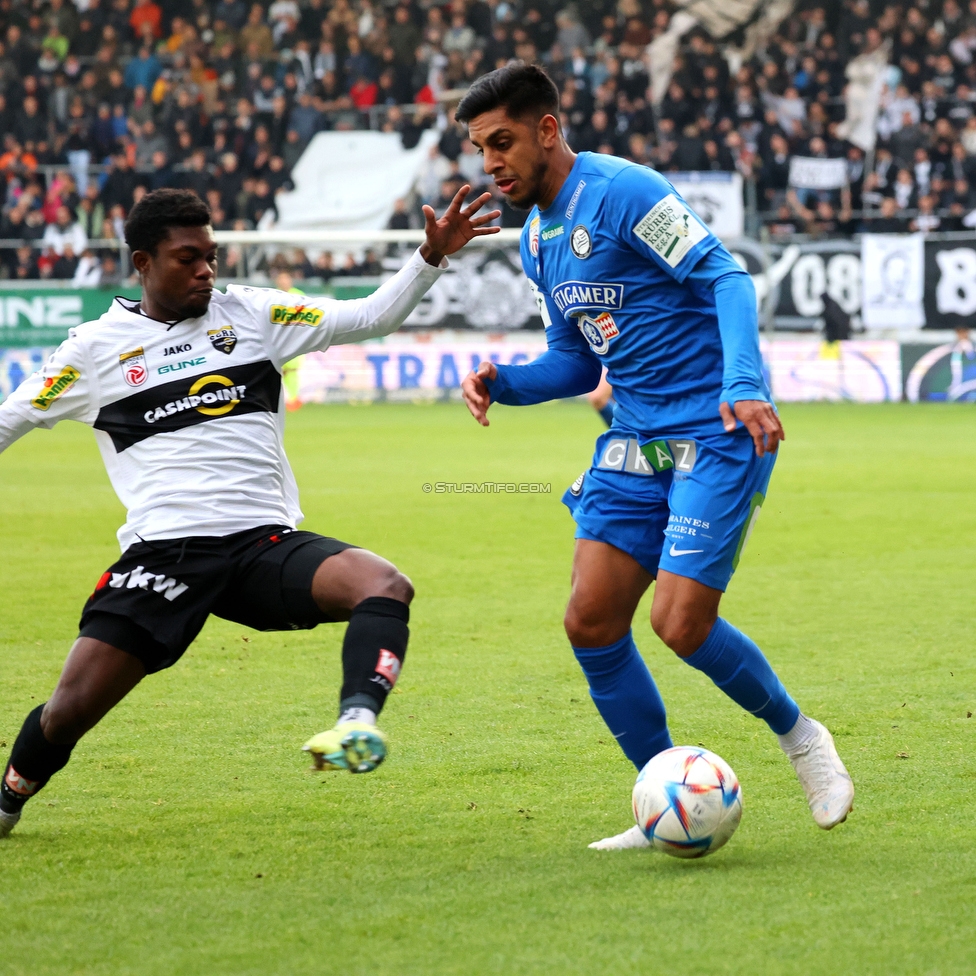 Altach - Sturm Graz
Oesterreichische Fussball Bundesliga, 15. Runde, SCR Altach - SK Sturm Graz, Stadion Schnabelholz Altach, 06.11.2022. 

Foto zeigt Manprit Sarkaria (Sturm)
Schlüsselwörter: torjubel