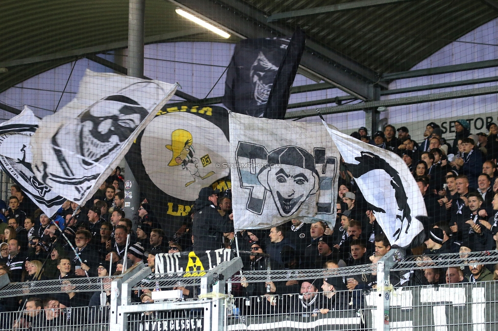 LASK - Sturm Graz
Oesterreichische Fussball Bundesliga, 16. Runde,  LASK - SK Sturm Graz, Raiffeisen Arena Pasching, 13.11.2022. 

Foto zeigt Fans von Sturm
Schlüsselwörter: brigata