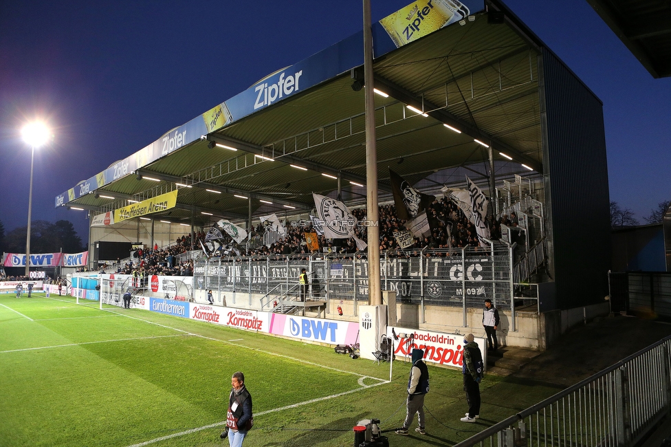 LASK - Sturm Graz
Oesterreichische Fussball Bundesliga, 16. Runde,  LASK - SK Sturm Graz, Raiffeisen Arena Pasching, 13.11.2022. 

Foto zeigt Fans von Sturm
