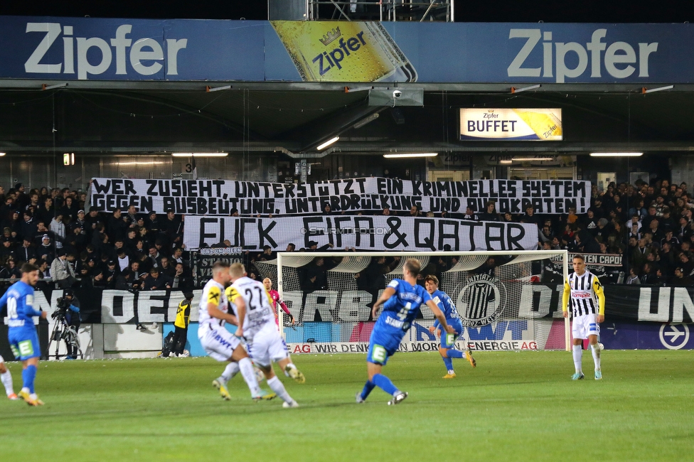 LASK - Sturm Graz
Oesterreichische Fussball Bundesliga, 16. Runde,  LASK - SK Sturm Graz, Raiffeisen Arena Pasching, 13.11.2022. 

Foto zeigt
