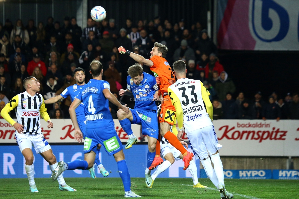 LASK - Sturm Graz
Oesterreichische Fussball Bundesliga, 16. Runde,  LASK - SK Sturm Graz, Raiffeisen Arena Pasching, 13.11.2022. 

Foto zeigt Joerg Siebenhandl (Sturm)
