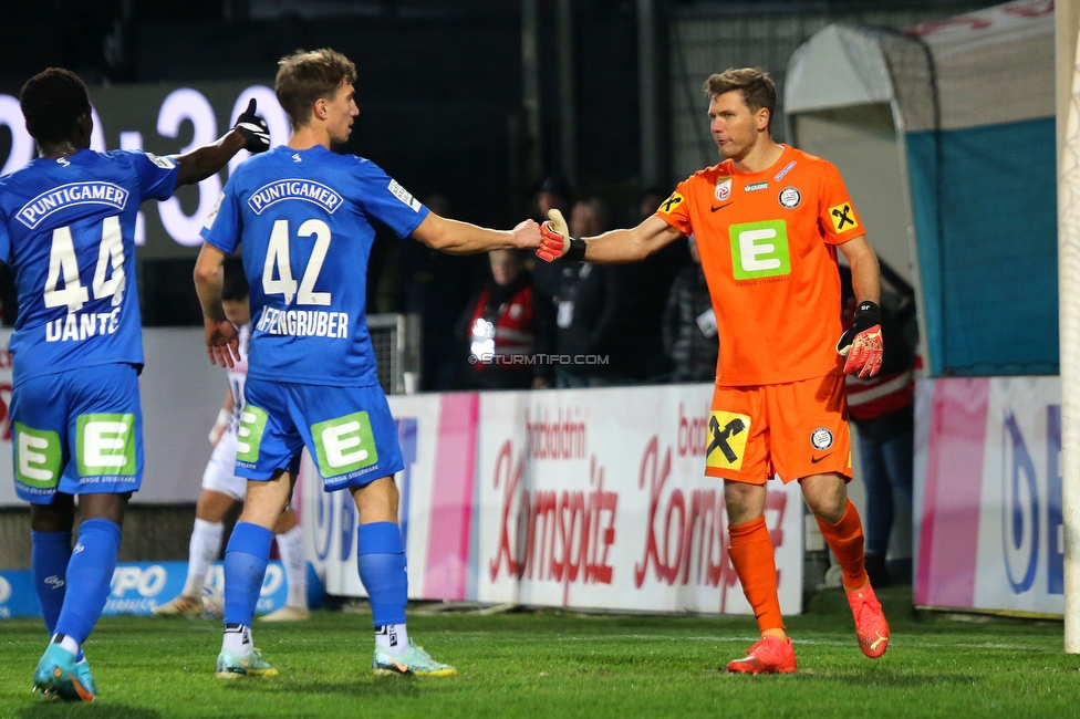 LASK - Sturm Graz
Oesterreichische Fussball Bundesliga, 16. Runde,  LASK - SK Sturm Graz, Raiffeisen Arena Pasching, 13.11.2022. 

Foto zeigt David Affengruber (Sturm) und Joerg Siebenhandl (Sturm)
