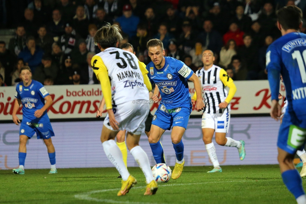 LASK - Sturm Graz
Oesterreichische Fussball Bundesliga, 16. Runde,  LASK - SK Sturm Graz, Raiffeisen Arena Pasching, 13.11.2022. 

Foto zeigt Tomi Horvat (Sturm)
