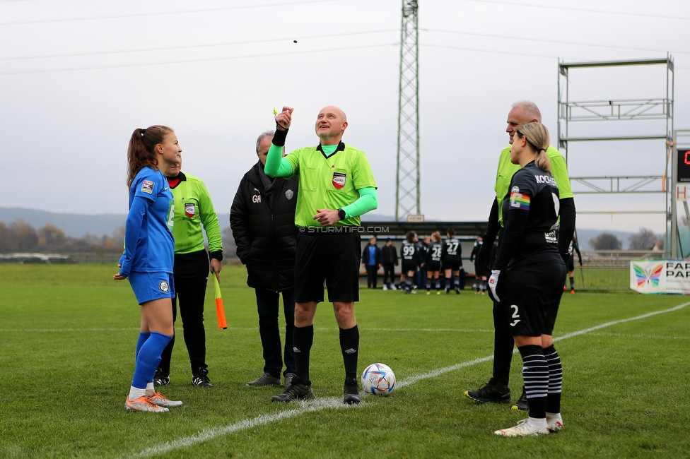 Suedburgenland - Sturm Damen
OEFB Frauen Cup, FC Suedburgenland  - SK Sturm Graz Damen, FussballArena Mischendorf, 19.11.2022. 

Foto zeigt Annabel Schasching (Sturm Damen)
