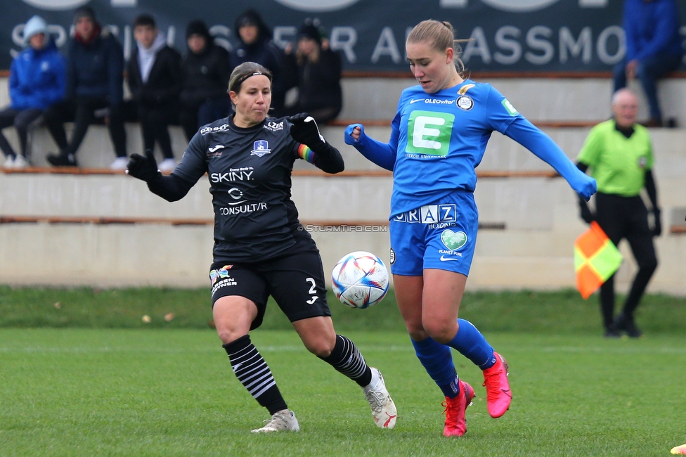 Suedburgenland - Sturm Damen
OEFB Frauen Cup, FC Suedburgenland  - SK Sturm Graz Damen, FussballArena Mischendorf, 19.11.2022.  

Foto zeigt Anna Maria Wirnsberger (Sturm Damen)
