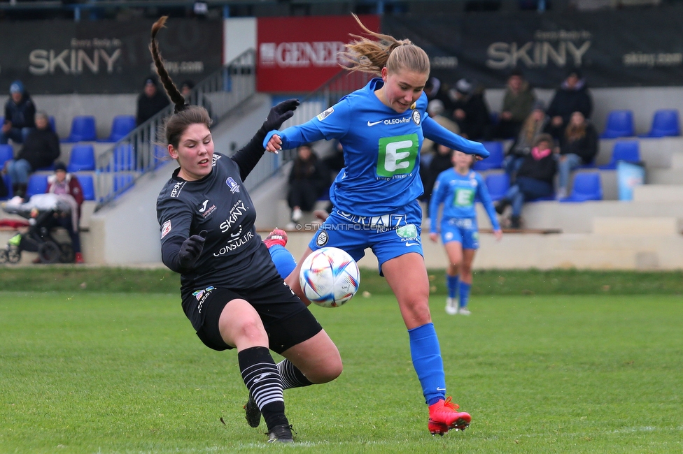 Suedburgenland - Sturm Damen
OEFB Frauen Cup, FC Suedburgenland  - SK Sturm Graz Damen, FussballArena Mischendorf, 19.11.2022. 

Foto zeigt Anna Maria Wirnsberger (Sturm Damen)
