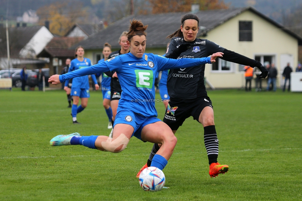 Suedburgenland - Sturm Damen
OEFB Frauen Cup, FC Suedburgenland  - SK Sturm Graz Damen, FussballArena Mischendorf, 19.11.2022. 

Foto zeigt Laura Krumboeck (Sturm Damen)
