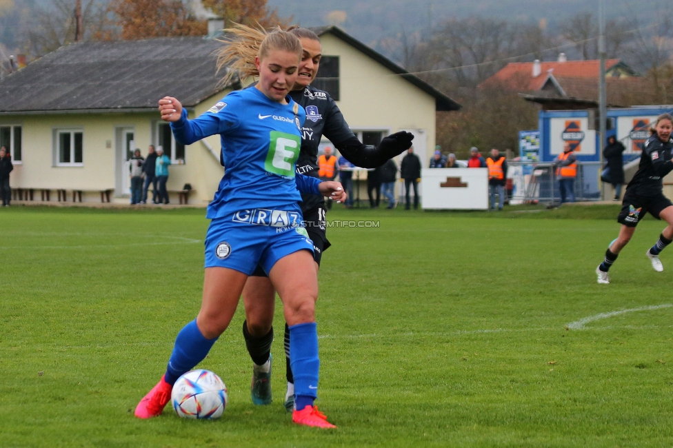 Suedburgenland - Sturm Damen
OEFB Frauen Cup, FC Suedburgenland  - SK Sturm Graz Damen, FussballArena Mischendorf, 19.11.2022. 

Foto zeigt Anna Maria Wirnsberger (Sturm Damen)
