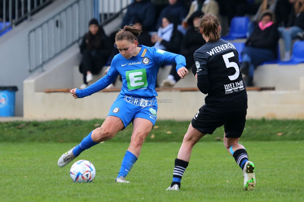 Suedburgenland - Sturm Damen
OEFB Frauen Cup, FC Suedburgenland  - SK Sturm Graz Damen, FussballArena Mischendorf, 19.11.2022. 

Foto zeigt Julia Keutz (Sturm Damen)
