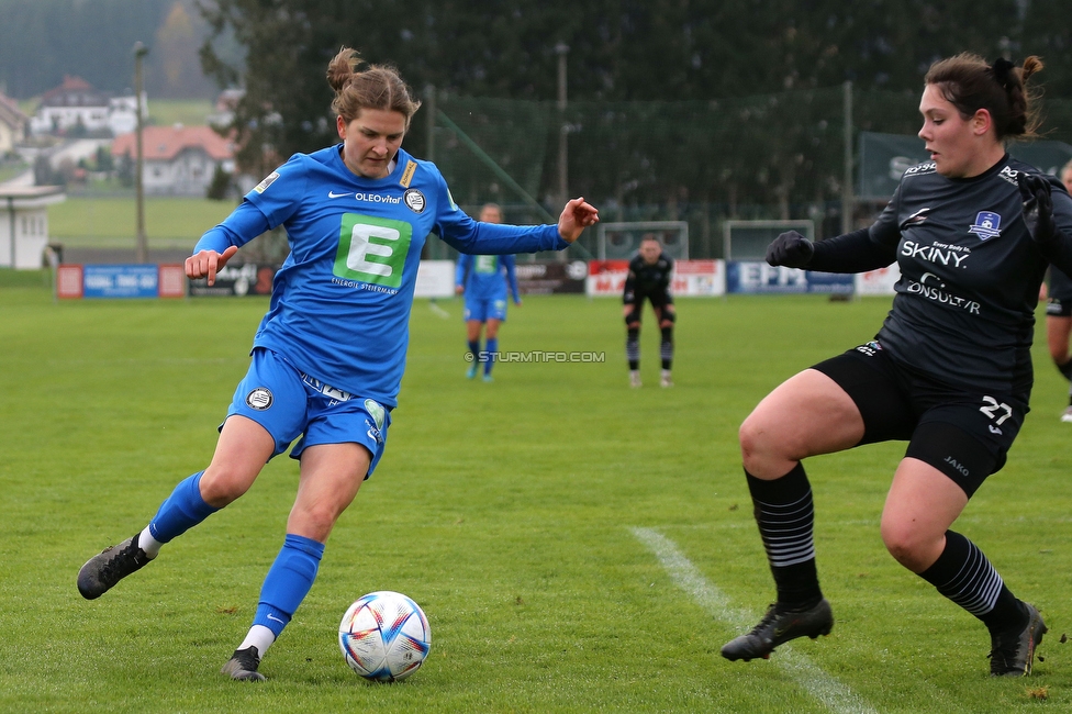 Suedburgenland - Sturm Damen
OEFB Frauen Cup, FC Suedburgenland  - SK Sturm Graz Damen, FussballArena Mischendorf, 19.11.2022. 

Foto zeigt Sophie Maierhofer (Sturm Damen)
