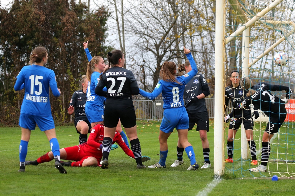 Suedburgenland - Sturm Damen
OEFB Frauen Cup, FC Suedburgenland  - SK Sturm Graz Damen, FussballArena Mischendorf, 19.11.2022. 

Foto zeigt Julia Keutz (Sturm Damen)
