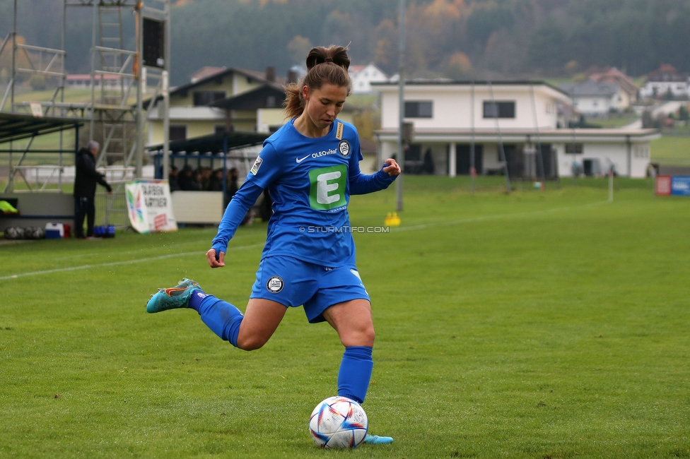 Suedburgenland - Sturm Damen
OEFB Frauen Cup, FC Suedburgenland  - SK Sturm Graz Damen, FussballArena Mischendorf, 19.11.2022. 

Foto zeigt Stefanie Grossgasteiger (Sturm Damen)
