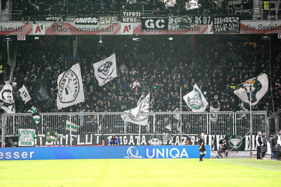 Salzburg - Sturm Graz
OEFB Cup, Viertelfinale, FC RB Salzburg - SK Sturm Graz, Stadion Wals Siezenheim, 03.02.2023. 

Foto zeigt Fans von Sturm
