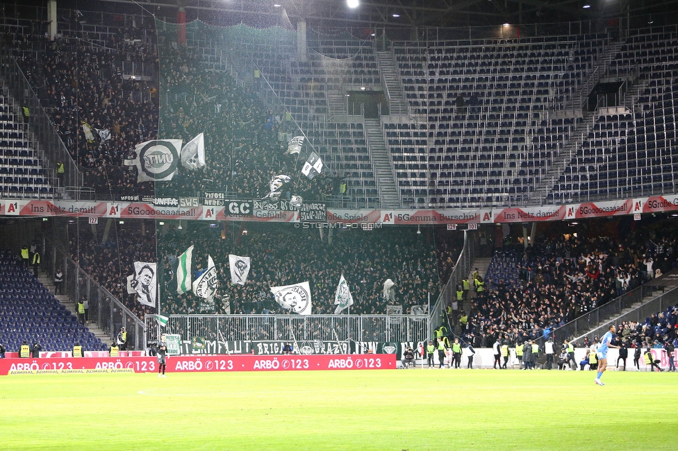 Salzburg - Sturm Graz
OEFB Cup, Viertelfinale, FC RB Salzburg - SK Sturm Graz, Stadion Wals Siezenheim, 03.02.2023. 

Foto zeigt Fans von Sturm
