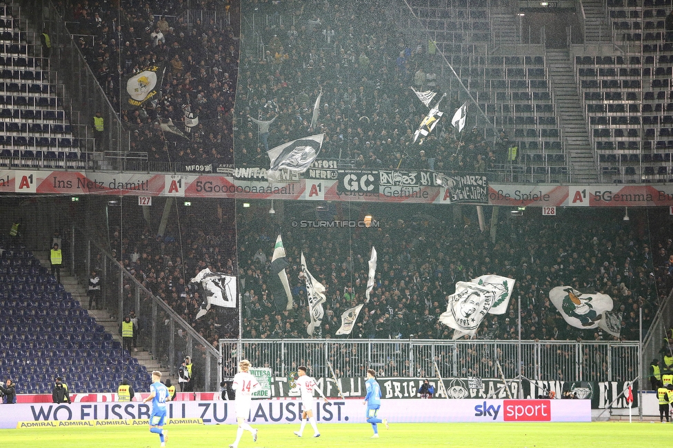 Salzburg - Sturm Graz
OEFB Cup, Viertelfinale, FC RB Salzburg - SK Sturm Graz, Stadion Wals Siezenheim, 03.02.2023. 

Foto zeigt Fans von Sturm
