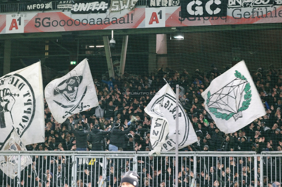 Salzburg - Sturm Graz
OEFB Cup, Viertelfinale, FC RB Salzburg - SK Sturm Graz, Stadion Wals Siezenheim, 03.02.2023. 

Foto zeigt Fans von Sturm
