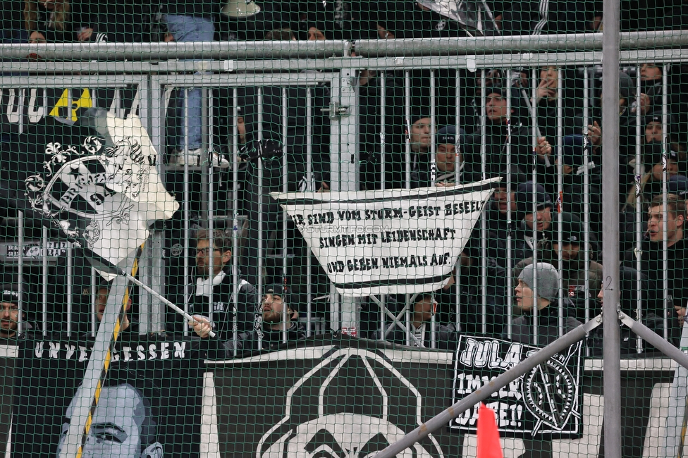 Salzburg - Sturm Graz
OEFB Cup, Viertelfinale, FC RB Salzburg - SK Sturm Graz, Stadion Wals Siezenheim, 03.02.2023. 

Foto zeigt Fans von Sturm
Schlüsselwörter: brigata