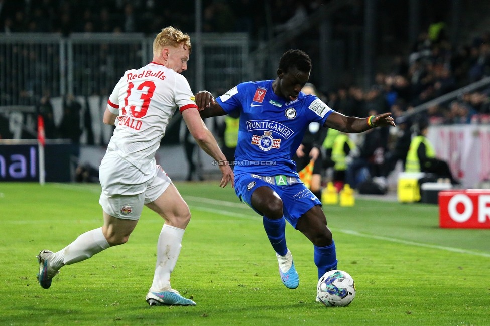 Salzburg - Sturm Graz
OEFB Cup, Viertelfinale, FC RB Salzburg - SK Sturm Graz, Stadion Wals Siezenheim, 03.02.2023. 

Foto zeigt Amadou Dante (Sturm)
