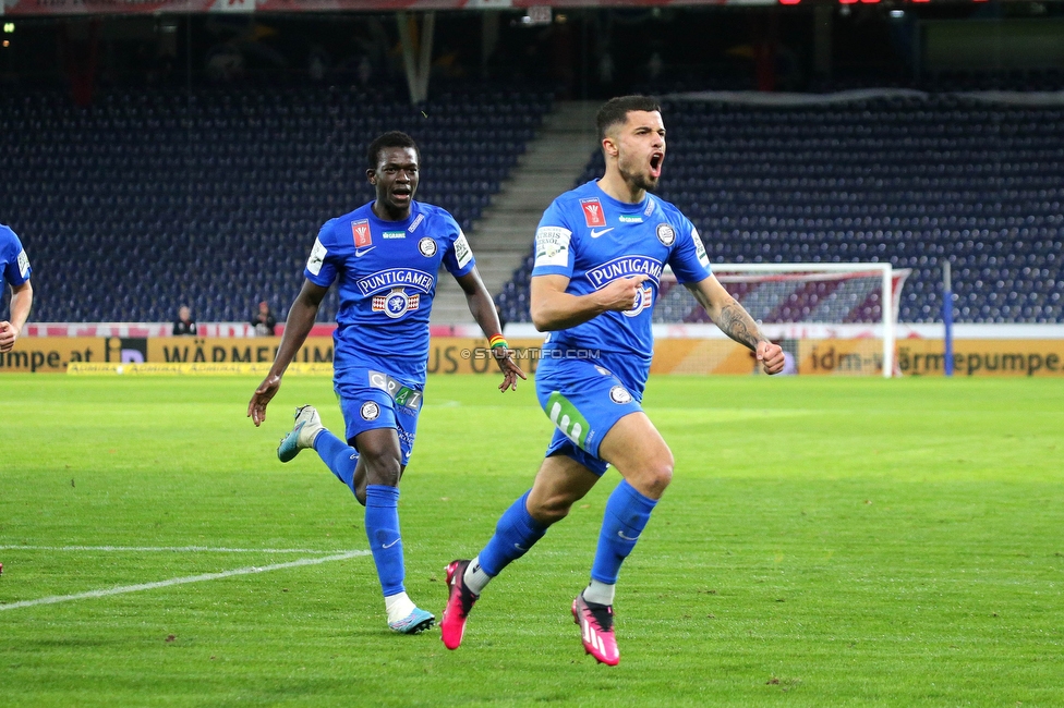 Salzburg - Sturm Graz
OEFB Cup, Viertelfinale, FC RB Salzburg - SK Sturm Graz, Stadion Wals Siezenheim, 03.02.2023. 

Foto zeigt Jusuf Gazibegovic (Sturm)
