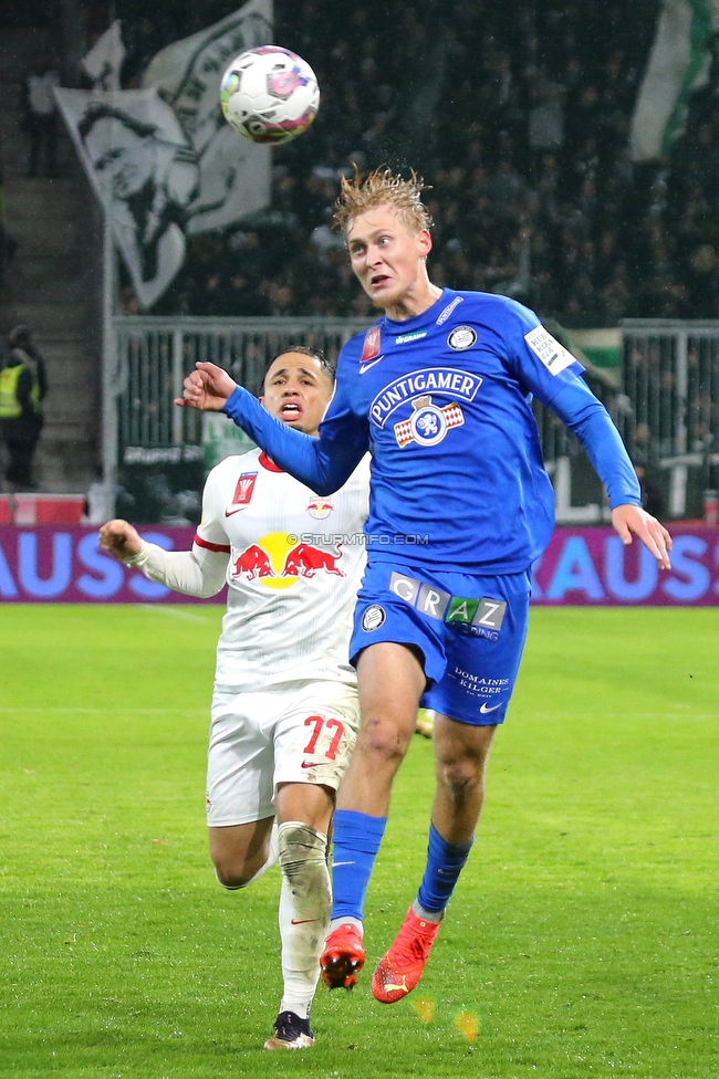 Salzburg - Sturm Graz
OEFB Cup, Viertelfinale, FC RB Salzburg - SK Sturm Graz, Stadion Wals Siezenheim, 03.02.2023. 

Foto zeigt Niklas Geyrhofer (Sturm)
