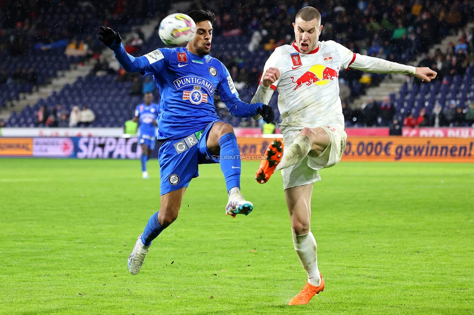 Salzburg - Sturm Graz
OEFB Cup, Viertelfinale, FC RB Salzburg - SK Sturm Graz, Stadion Wals Siezenheim, 03.02.2023. 

Foto zeigt Manprit Sarkaria (Sturm)
