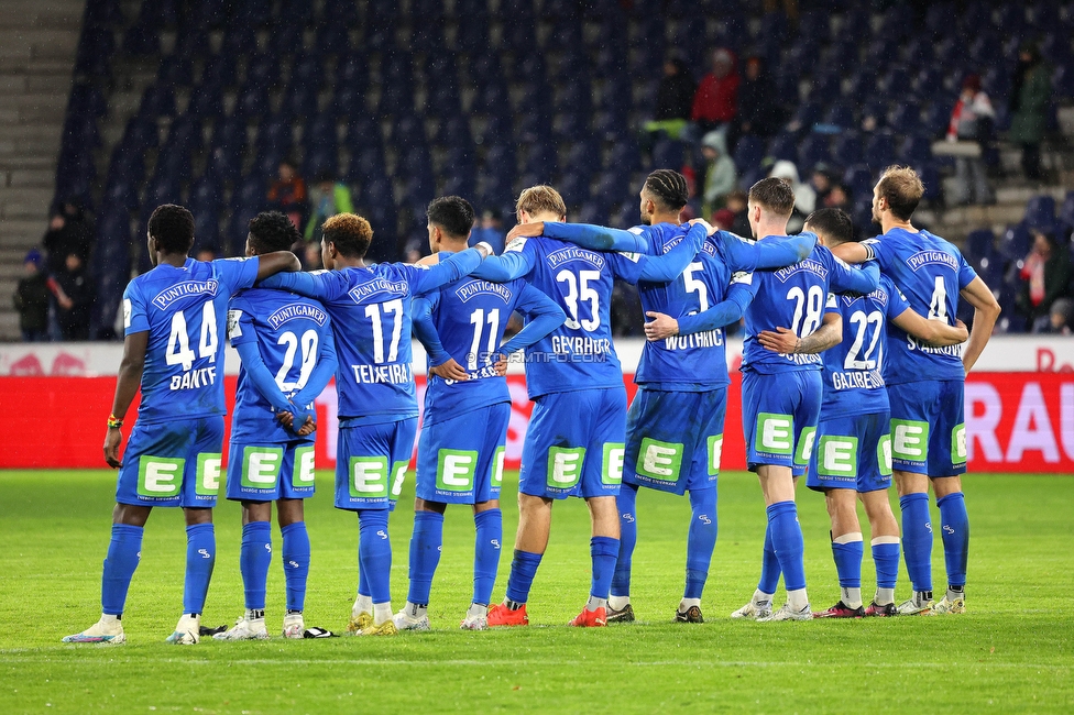 Salzburg - Sturm Graz
OEFB Cup, Viertelfinale, FC RB Salzburg - SK Sturm Graz, Stadion Wals Siezenheim, 03.02.2023. 

Foto zeigt die Mannschaft von Sturm beim Elfmeterschiessen
