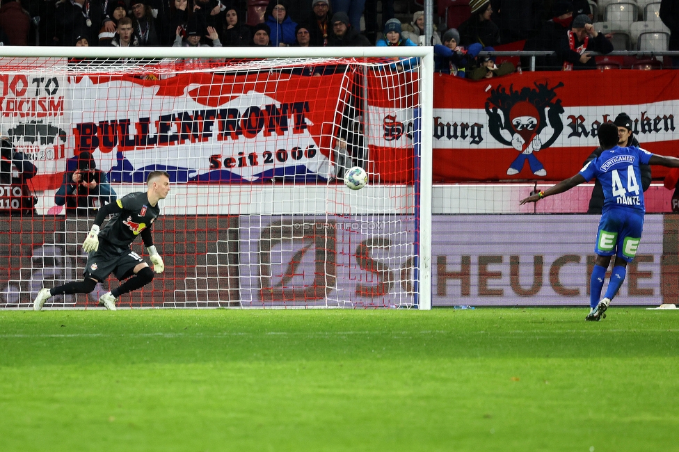 Salzburg - Sturm Graz
OEFB Cup, Viertelfinale, FC RB Salzburg - SK Sturm Graz, Stadion Wals Siezenheim, 03.02.2023. 

Foto zeigt Amadou Dante (Sturm)
Schlüsselwörter: elfmeter tor