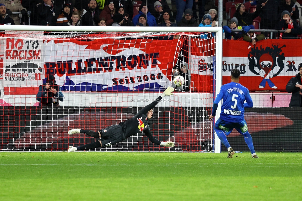 Salzburg - Sturm Graz
OEFB Cup, Viertelfinale, FC RB Salzburg - SK Sturm Graz, Stadion Wals Siezenheim, 03.02.2023. 

Foto zeigt Gregory Wuethrich (Sturm)
Schlüsselwörter: elfmeter tor