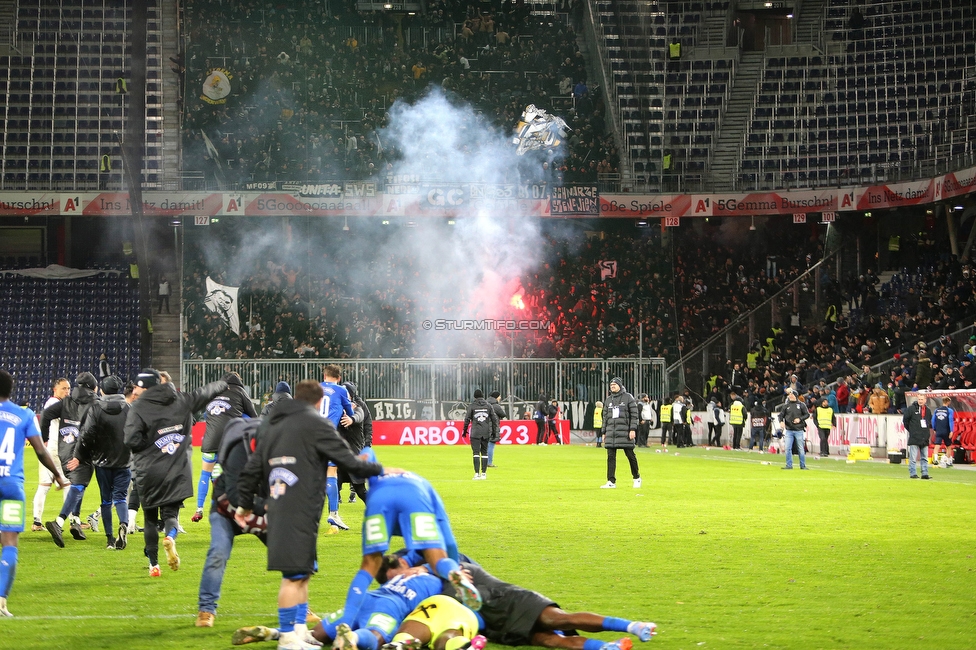 Salzburg - Sturm Graz
OEFB Cup, Viertelfinale, FC RB Salzburg - SK Sturm Graz, Stadion Wals Siezenheim, 03.02.2023. 

Foto zeigt Fans von Sturm
