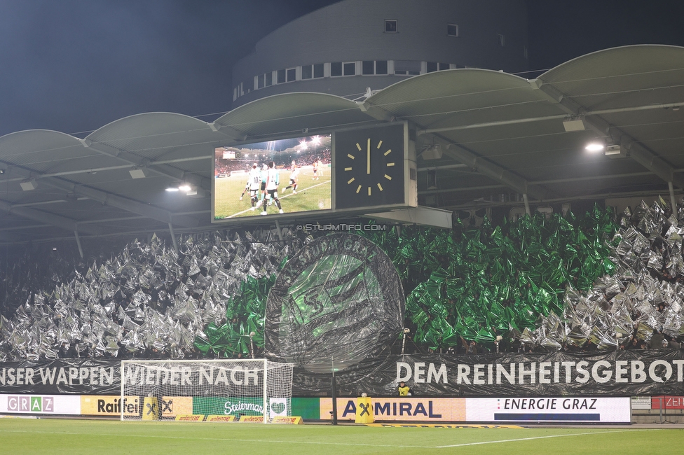 Sturm Graz - Rapid Wien
Oesterreichische Fussball Bundesliga, 17. Runde, SK Sturm Graz - SK Rapid Wien, Stadion Liebenau Graz, 10.02.2023. 

Foto zeigt Fans von Sturm mit einer Choreografie
