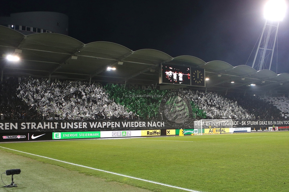 Sturm Graz - Rapid Wien
Oesterreichische Fussball Bundesliga, 17. Runde, SK Sturm Graz - SK Rapid Wien, Stadion Liebenau Graz, 10.02.2023. 

Foto zeigt Fans von Sturm mit einer Choreografie
