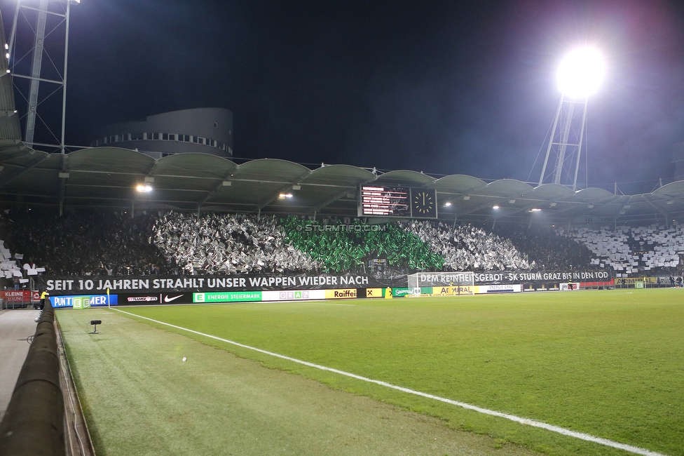 Sturm Graz - Rapid Wien
Oesterreichische Fussball Bundesliga, 17. Runde, SK Sturm Graz - SK Rapid Wien, Stadion Liebenau Graz, 10.02.2023. 

Foto zeigt Fans von Sturm mit einer Choreografie
