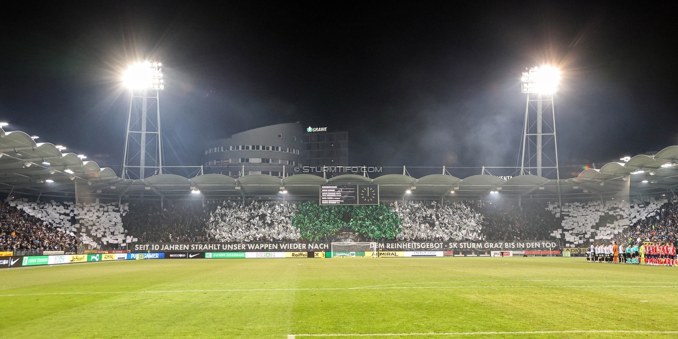 Sturm Graz - Rapid Wien
Oesterreichische Fussball Bundesliga, 17. Runde, SK Sturm Graz - SK Rapid Wien, Stadion Liebenau Graz, 10.02.2023. 

Foto zeigt Fans von Sturm mit einer Choreografie
