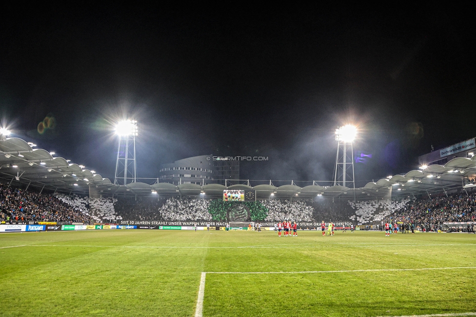 Sturm Graz - Rapid Wien
Oesterreichische Fussball Bundesliga, 17. Runde, SK Sturm Graz - SK Rapid Wien, Stadion Liebenau Graz, 10.02.2023. 

Foto zeigt Fans von Sturm mit einer Choreografie
