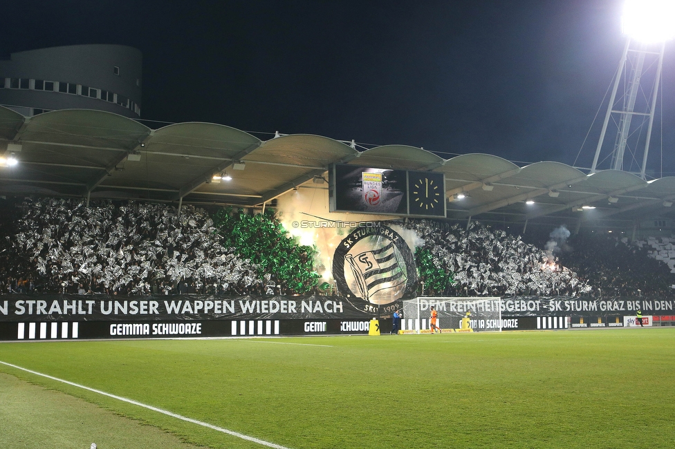 Sturm Graz - Rapid Wien
Oesterreichische Fussball Bundesliga, 17. Runde, SK Sturm Graz - SK Rapid Wien, Stadion Liebenau Graz, 10.02.2023. 

Foto zeigt Fans von Sturm mit einer Choreografie
