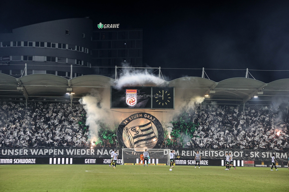 Sturm Graz - Rapid Wien
Oesterreichische Fussball Bundesliga, 17. Runde, SK Sturm Graz - SK Rapid Wien, Stadion Liebenau Graz, 10.02.2023. 

Foto zeigt Fans von Sturm mit einer Choreografie
