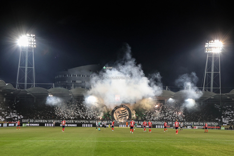 Sturm Graz - Rapid Wien
Oesterreichische Fussball Bundesliga, 17. Runde, SK Sturm Graz - SK Rapid Wien, Stadion Liebenau Graz, 10.02.2023. 

Foto zeigt Fans von Sturm mit einer Choreografie
