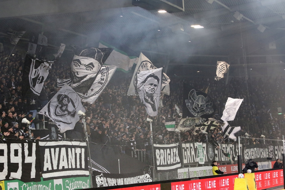 Sturm Graz - Rapid Wien
Oesterreichische Fussball Bundesliga, 17. Runde, SK Sturm Graz - SK Rapid Wien, Stadion Liebenau Graz, 10.02.2023. 

Foto zeigt Fans von Sturm
