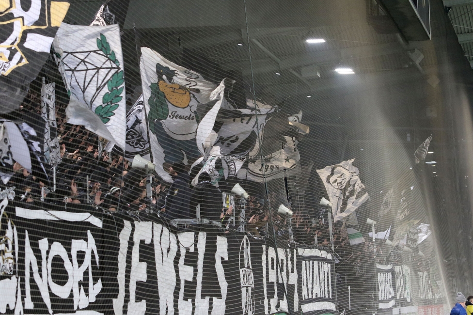 Sturm Graz - Rapid Wien
Oesterreichische Fussball Bundesliga, 17. Runde, SK Sturm Graz - SK Rapid Wien, Stadion Liebenau Graz, 10.02.2023. 

Foto zeigt Fans von Sturm
