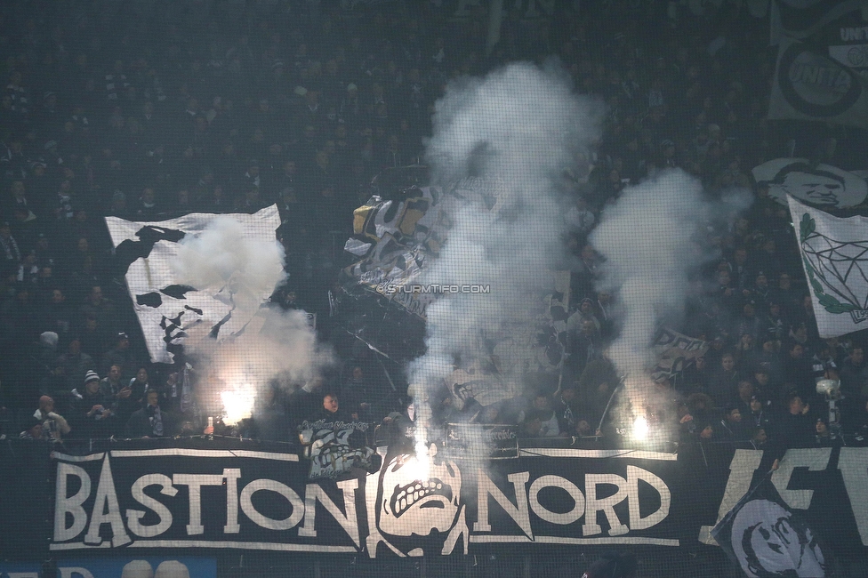 Sturm Graz - Rapid Wien
Oesterreichische Fussball Bundesliga, 17. Runde, SK Sturm Graz - SK Rapid Wien, Stadion Liebenau Graz, 10.02.2023. 

Foto zeigt Fans von Sturm
