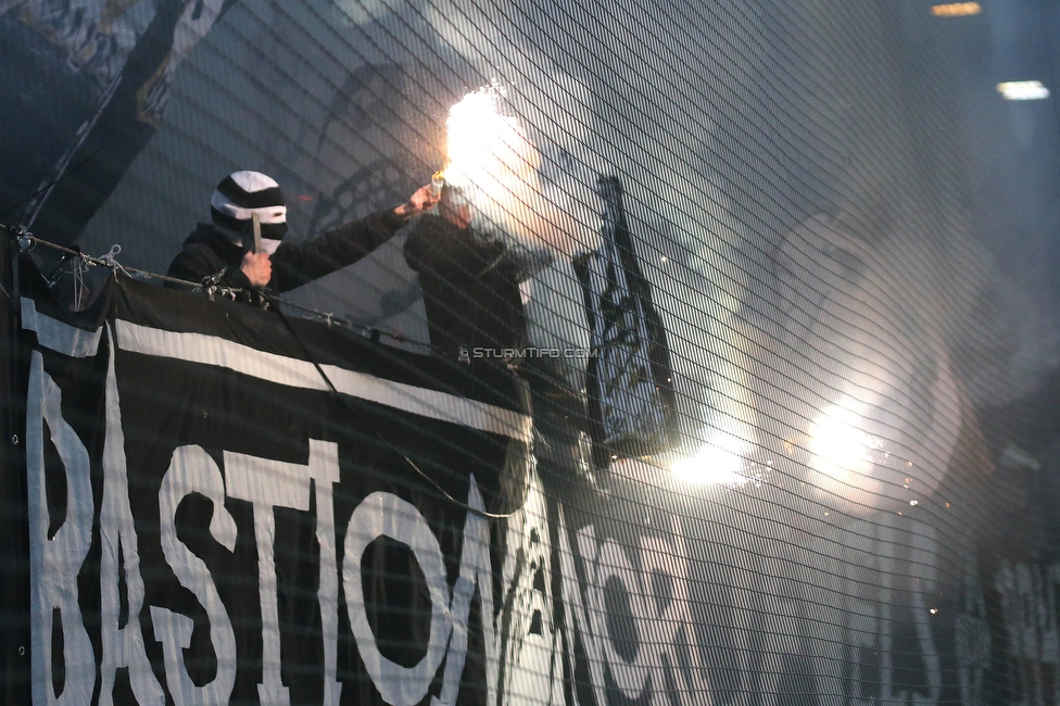 Sturm Graz - Rapid Wien
Oesterreichische Fussball Bundesliga, 17. Runde, SK Sturm Graz - SK Rapid Wien, Stadion Liebenau Graz, 10.02.2023. 

Foto zeigt Fans von Sturm
