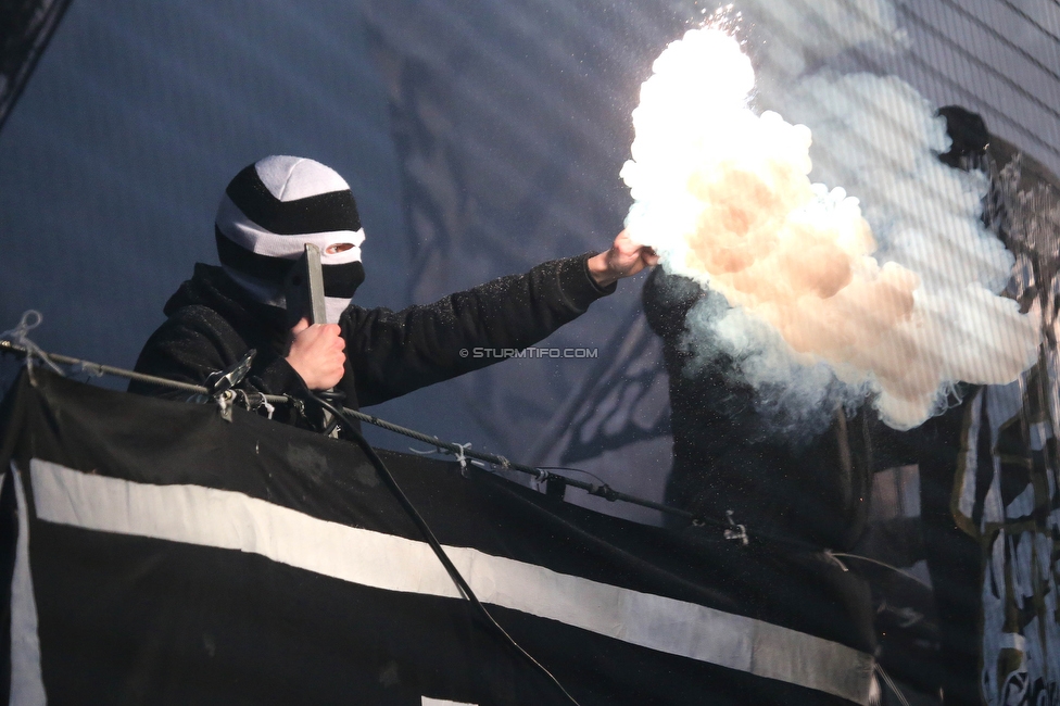 Sturm Graz - Rapid Wien
Oesterreichische Fussball Bundesliga, 17. Runde, SK Sturm Graz - SK Rapid Wien, Stadion Liebenau Graz, 10.02.2023. 

Foto zeigt Fans von Sturm
