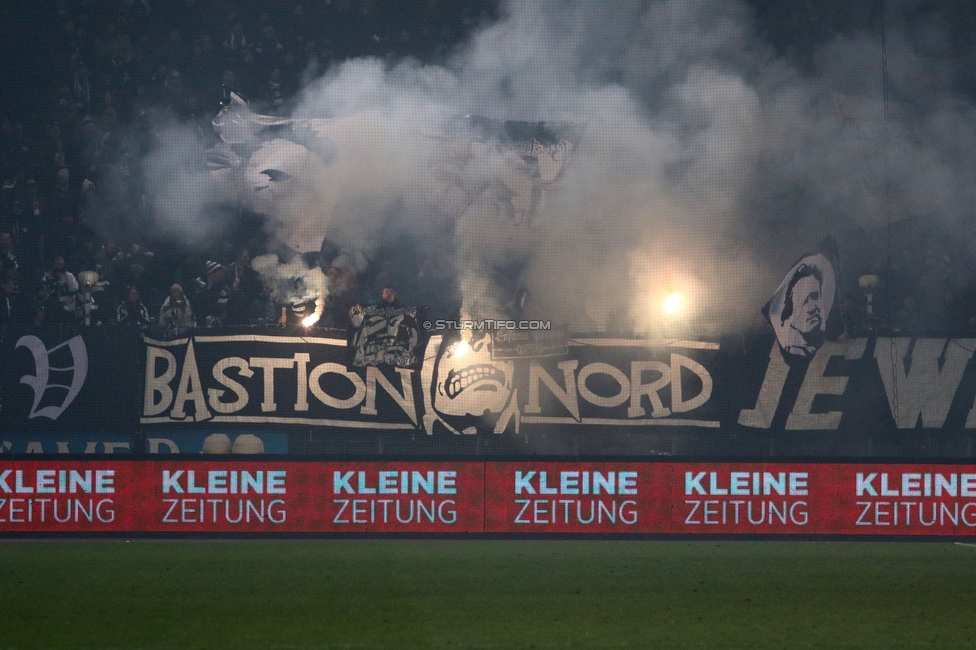 Sturm Graz - Rapid Wien
Oesterreichische Fussball Bundesliga, 17. Runde, SK Sturm Graz - SK Rapid Wien, Stadion Liebenau Graz, 10.02.2023. 

Foto zeigt Fans von Sturm
